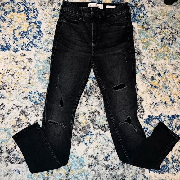 Hollister Denim - 💫2/$10💫 HOLLISTER Black Super Skinny High Rise Distressed Jeans 3R